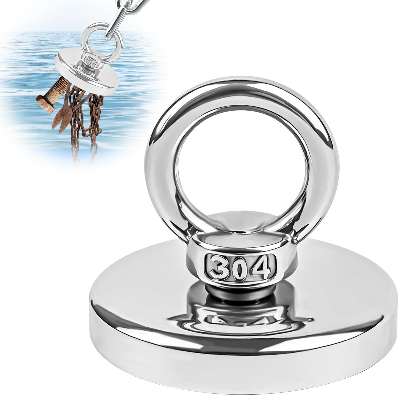 Aimant De Pêche Neodyme Puissant - 1 Pièce, Diamètre 42 mm, Force 55 kg Pour Industrie, Science Et Garage