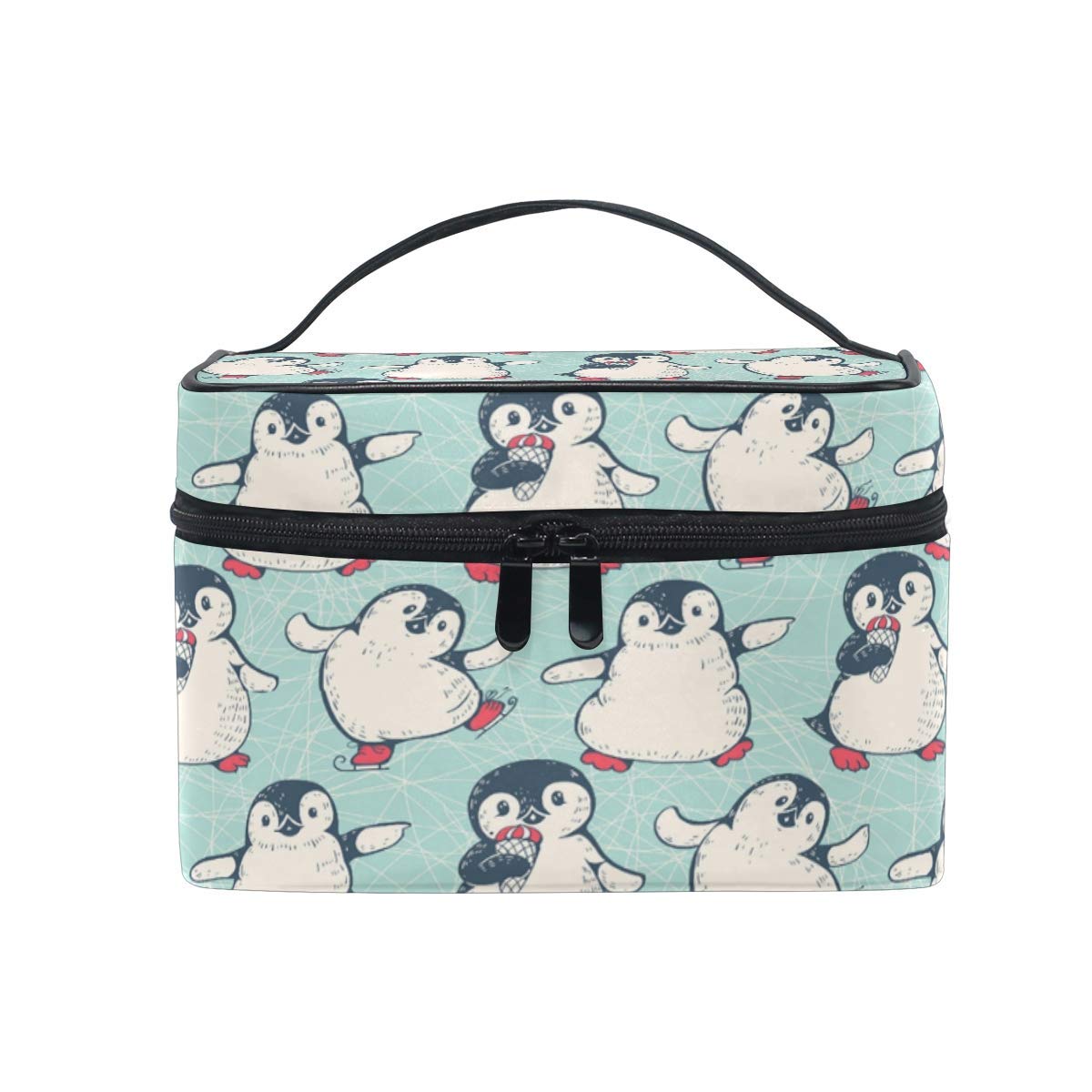 HAUYE Travel Cosmetic Bag Cute Penguin Toiletry Makeup Bag Pouch Tote Case Organizer Storage For Women