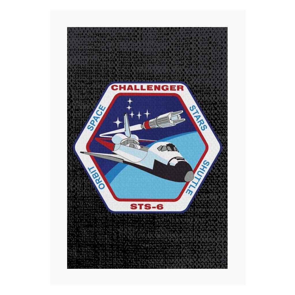 Nasa Black Sts Space Shuttle Challenger Mission Patch A4 Print Size 6