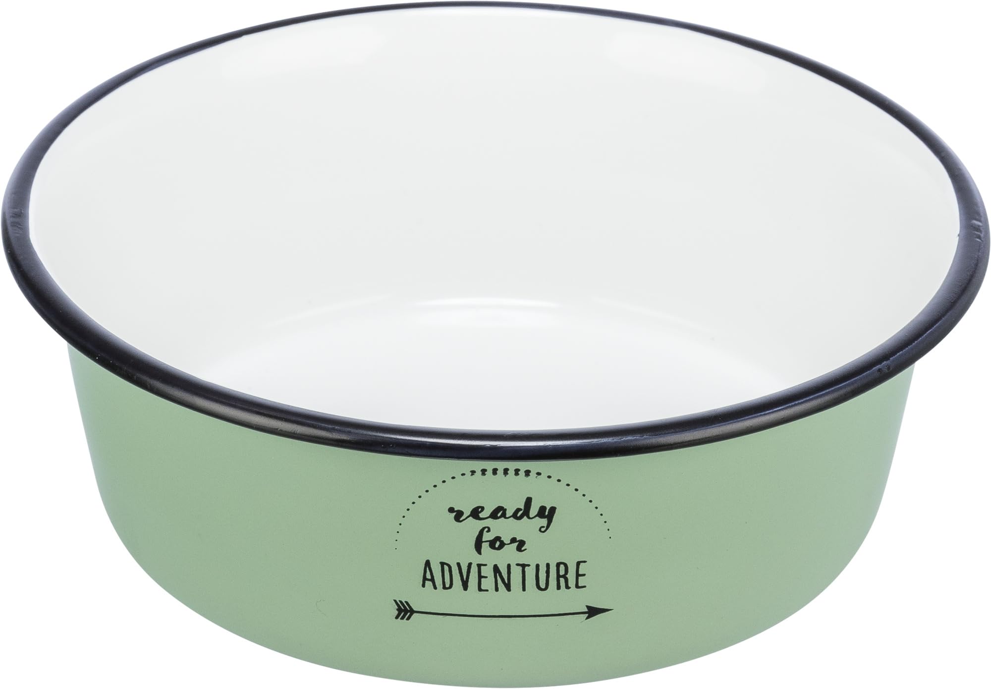 TRIXIE bowl made of enamel/stainless steel - non-slip due to silicone dots - dishwasher-safe - 0.3 litre capacity - ø 12 cm - green - 25211