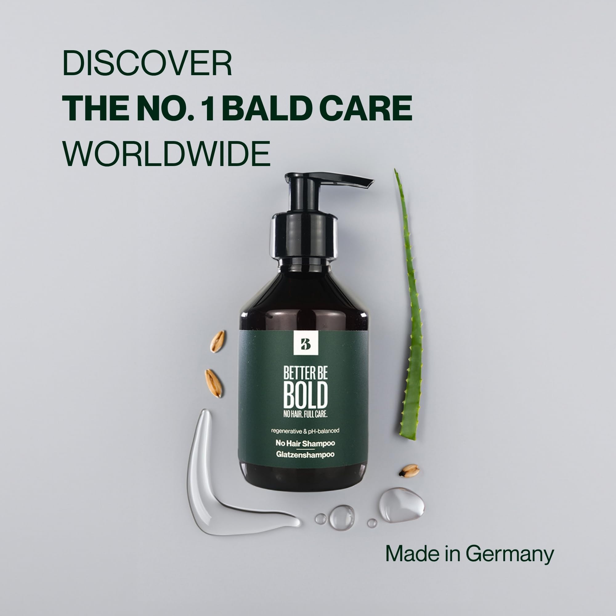 BETTER BE BOLD I GLATT & MATT Glatzenpflege-Routine I Glatzenpeeling, Glatzenshampoo und Glatzencreme I Alles in einem Set I Für die ideale Männerpflege I Feuchtigkeit & Schutz I Kopfhautpflege Männer