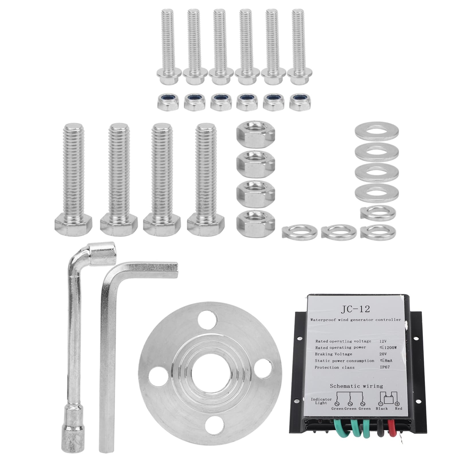 Kleiner 1200-W-Windgenerator, 48-V-Windturbine, Windgeschwindigkeits-Startgenerator, Windkraftteile mit Speziellem Statordesign für das Aufladen von Schiffen zu Hause (12V)