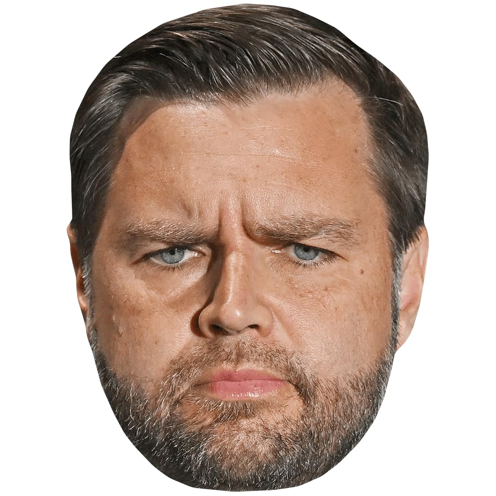 James David Vance (Sad) Celebrity Mask, Flat Card Face, Fancy Dress Mask