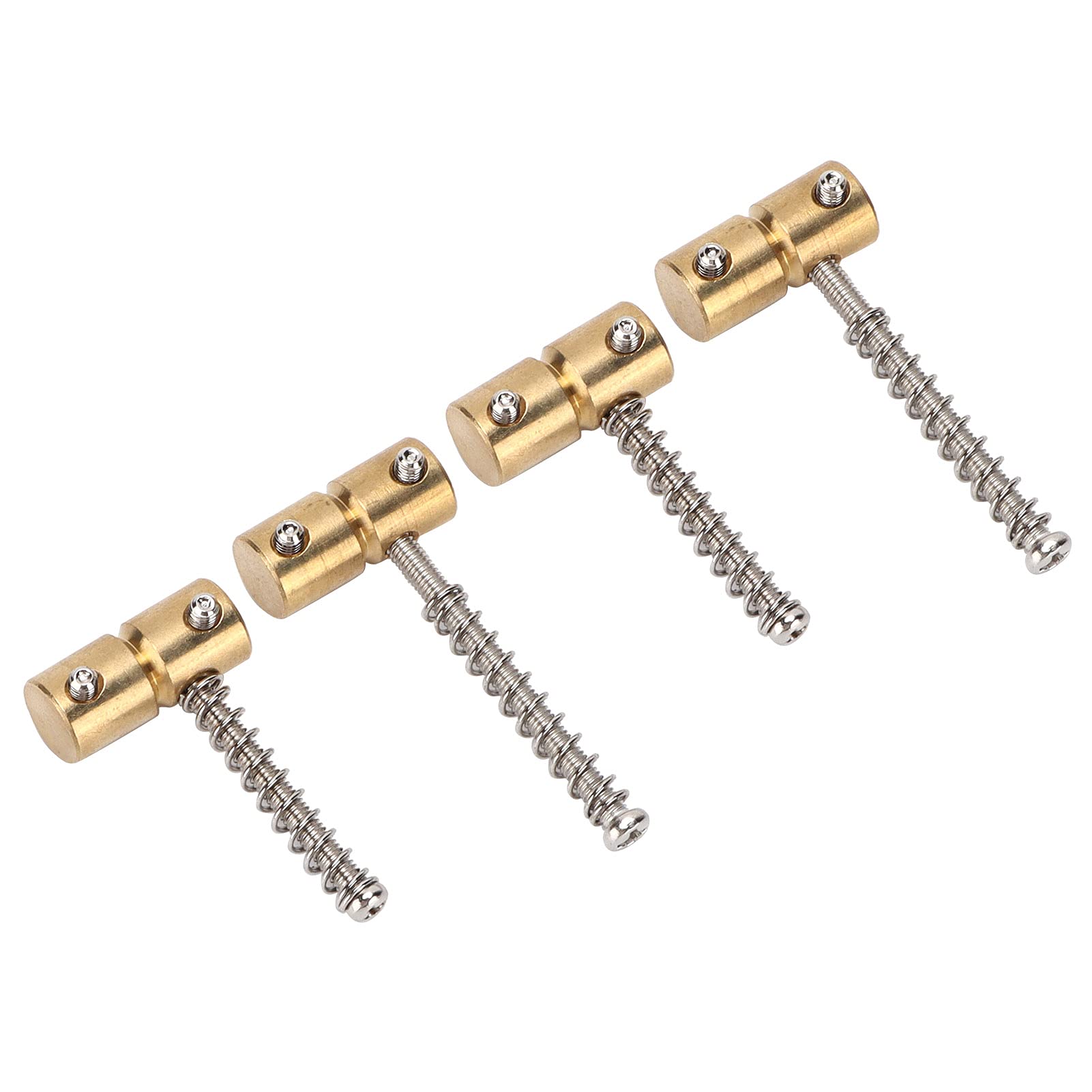 4Pcs Bass String, Saddle 4?String Brass Bridge Set B Kit Replacement Bridges & Parts Accessory for Electric Part Gold
