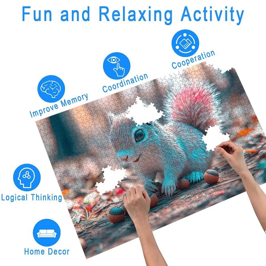 Puzzle 4000 Piezas, Puzzle Ardilla con Caja Regalo, Animal Puzzles 4000 Piezas Adultos, Medidas: 140 x 87 cm, Rompecabezas Adultos de Madera, Rompecabezas para Decoración Hogar, Regalo Mujer, -6686