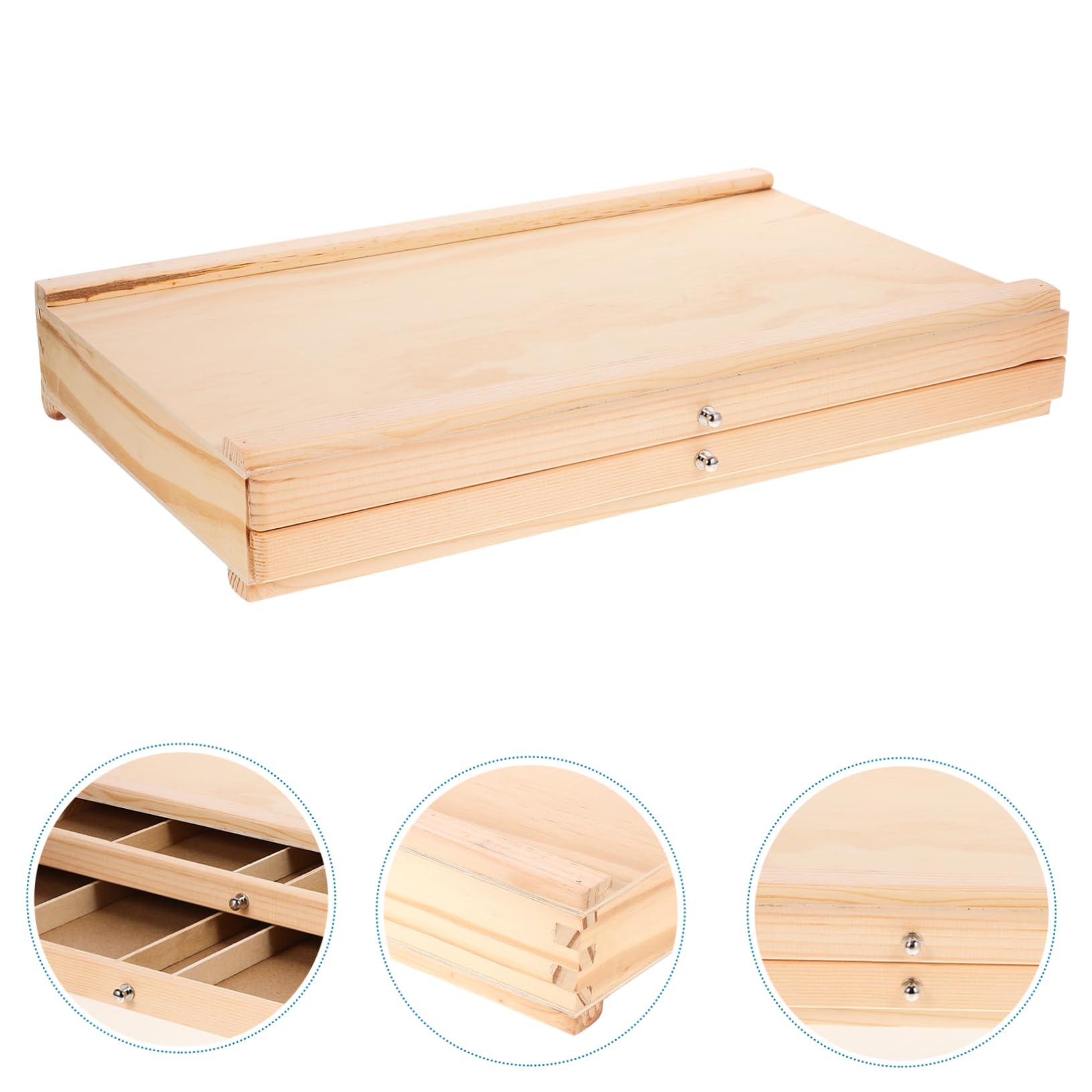 ULDIGI Artists' Paint Brush Storage Holder Desktop Pen Organizer Caddy Wood Organizer Bin Paintbrush Drawer Wall Storage