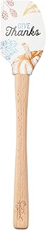 Tovolo Give Thanks Wood Handled Spatulart Spatula for Food and Meal Prep, Baking, Mixing & Turning