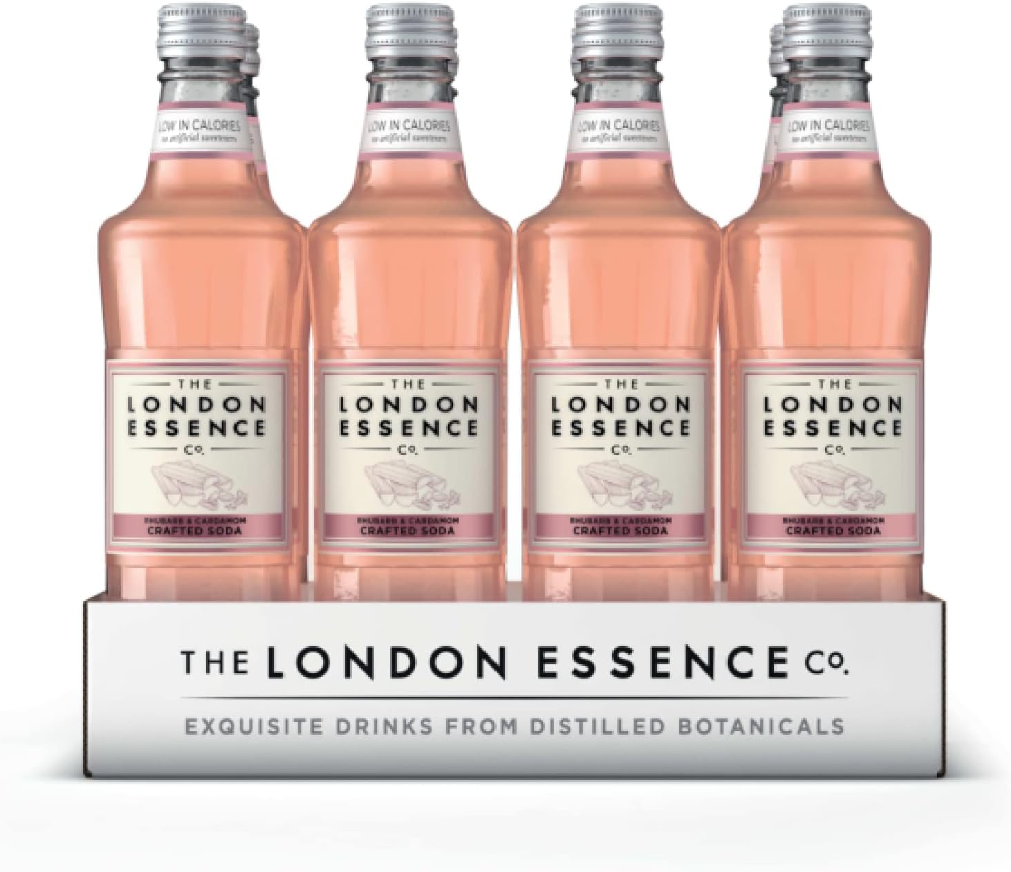 The London Essence Co. Rhubarb and Cardamom, 500ml (Pack of 8)
