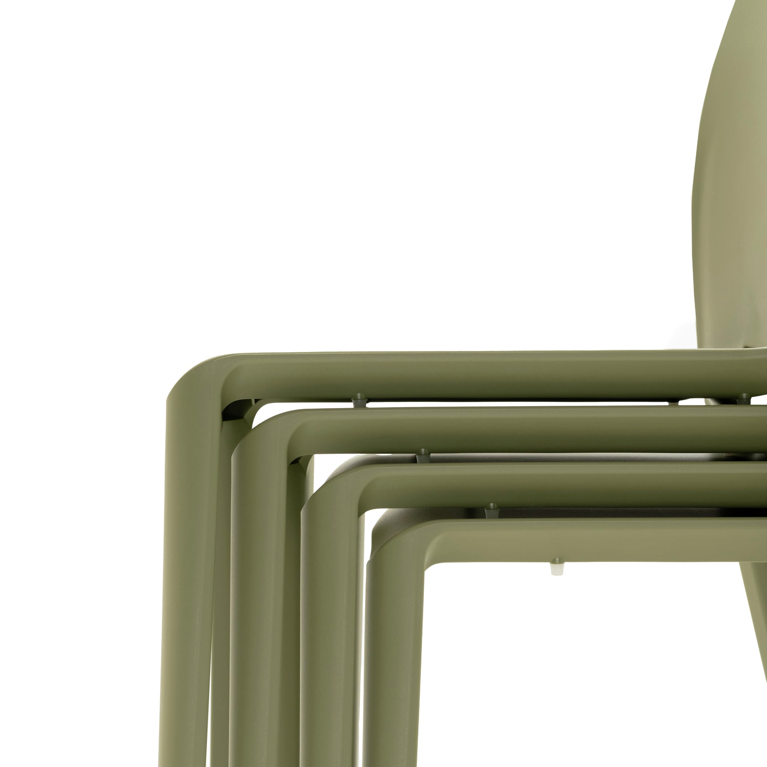 MOBILI FIVER, Pack de 4 sillas Emma Color Verde Oliva, Polipropileno y Fibra de Vidrio, Sillas Modernas Bares y Restaurantes, Cocina, Jardín, Salon, Made In Italy
