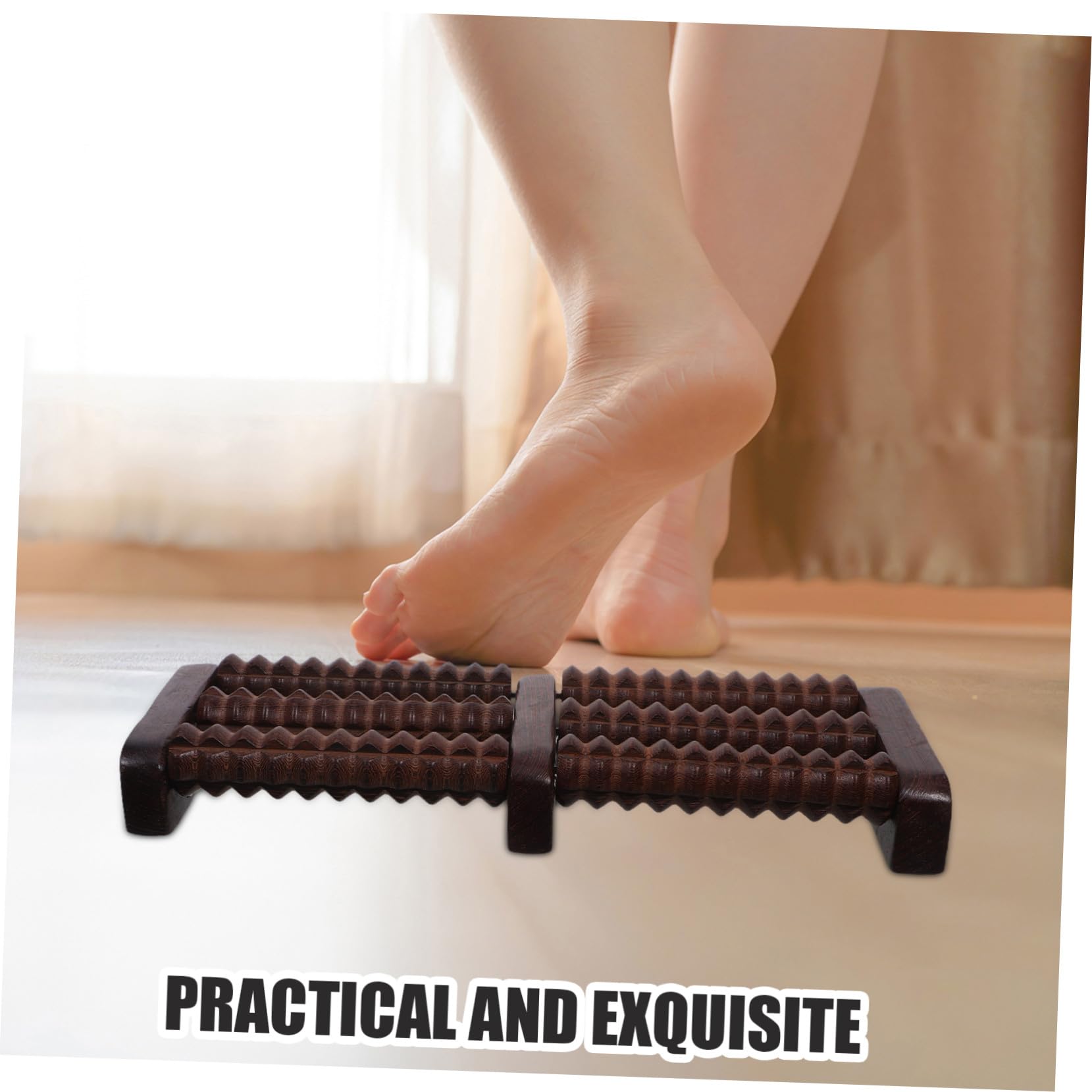 Rodillo de Masaje de Pies de Madera para Relajación y Alivio Muscular Portátil y Silencioso Masajeador Manual bajo Escritorio para Pies y Pantorrillas Herramienta de Acupresión