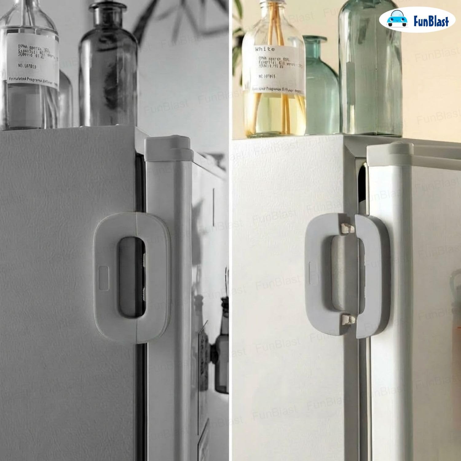 FunBlast Sliding Door & Window Safety Lock – No Drill Child Safety Lock for Refrigerator, Sliding Windows, Balcony Doors & Wardrobes, Easy Installation Adjustable Locks (Grey) — Amazon image 8