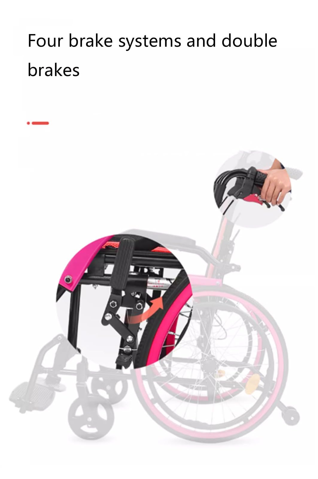 Silla de Ruedas de Viaje Ultraligera, Silla de Ruedas Activa Plegable y Ligera de Aluminio, sillas de Ruedas autopropulsadas para el hogar y los Viajes B