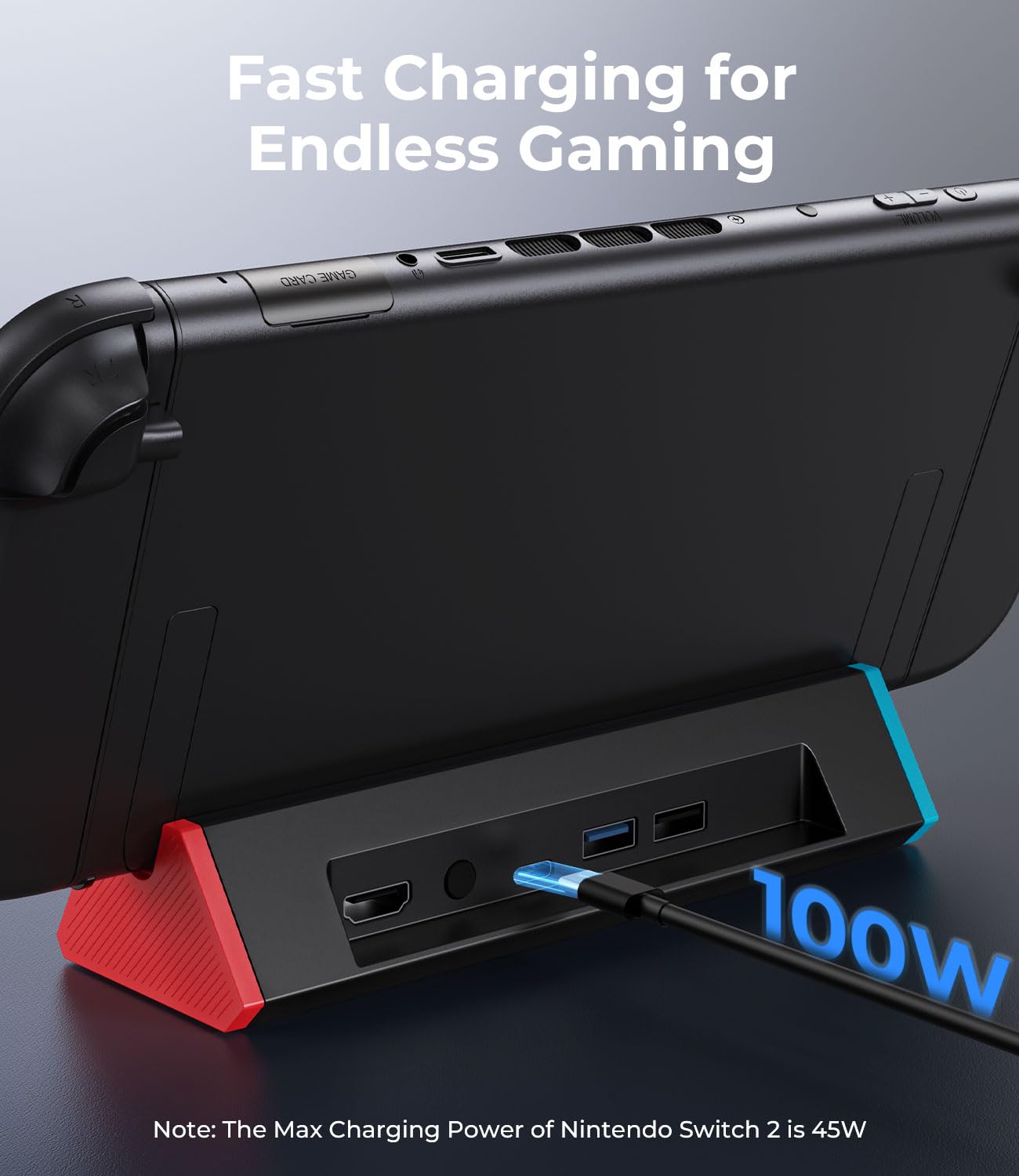 Antank Portatile Dock Compatibile con Nintendo Switch 2/1/OLED, Switch 2 TV Dock con 4K@60Hz Uscita HDMI/100W Carica Ingresso/USB3.0 Caricatore Base Support Switch 2 Ricambio Ufficiale