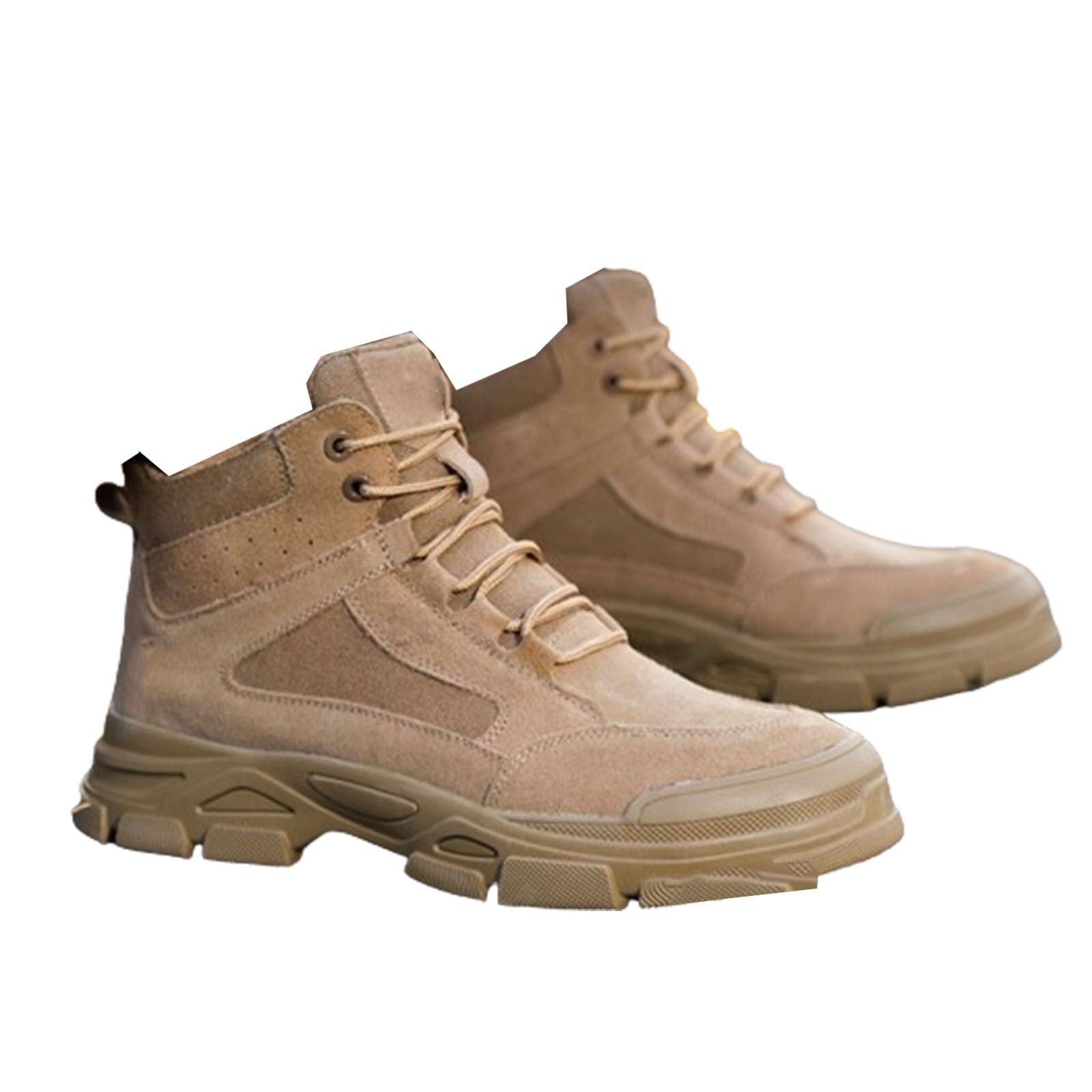 Men's Work Boots, Non Slip Outdoor Hiking Shoes Toe Cap Trainers Combat Boots with Lace Up for Trekking Hunting Walking(US12)