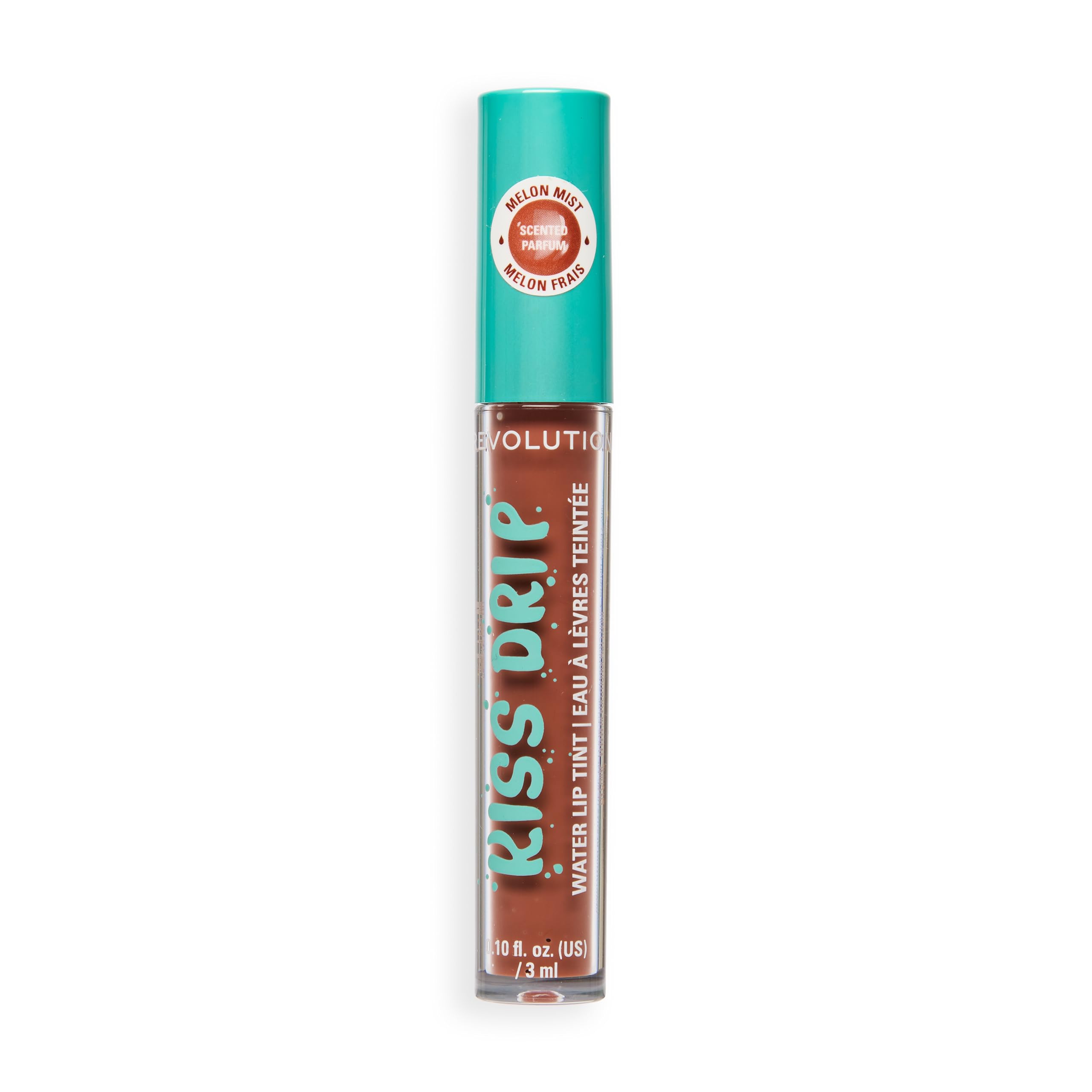 Revolution Kiss Drip Water Lip Tint, Hydrating Tinted Lip Gloss with Shea Butter & Vitamin E, Buildable Colour, Melon Mist, 3ml