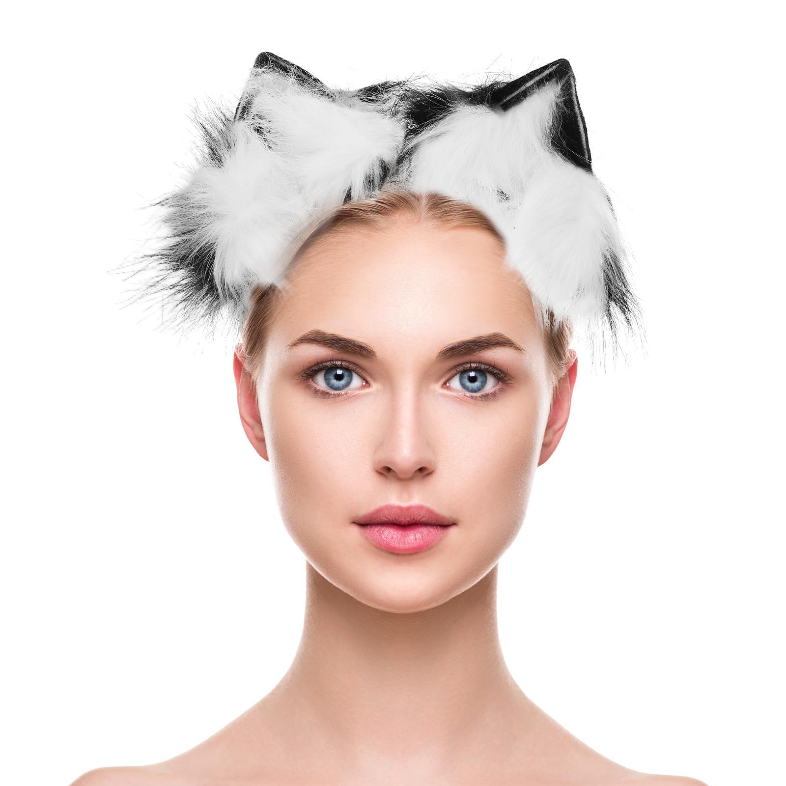 Diadema de Animal con Orejas de, y Manoplas de Felpa y Plástico, Accesorios para Cosplay para Adultos, Halloween y Juegos de Rol