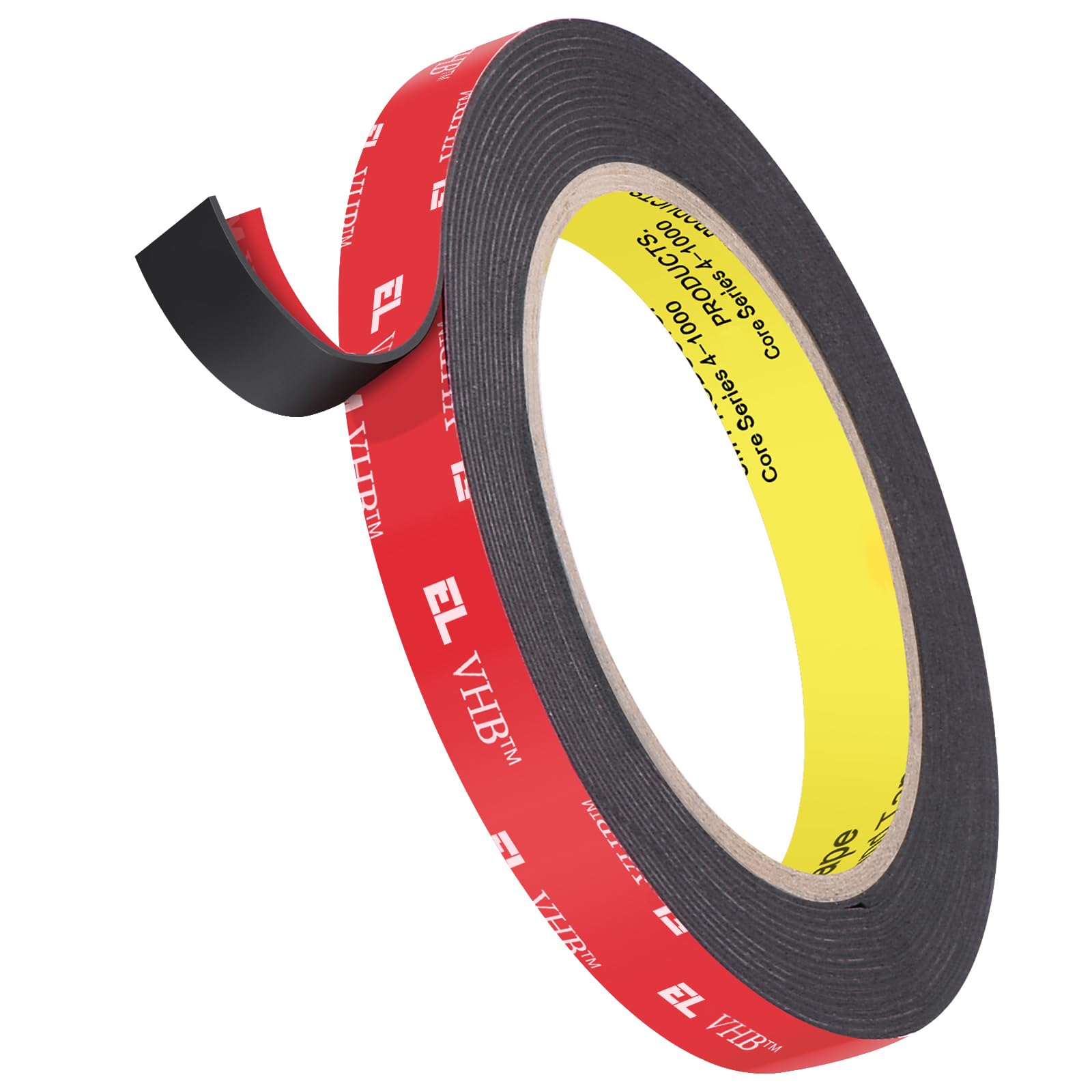 Elover Ruban adhésif double face en mousse VHB étanche charge lourde 4,8 m 1 cm