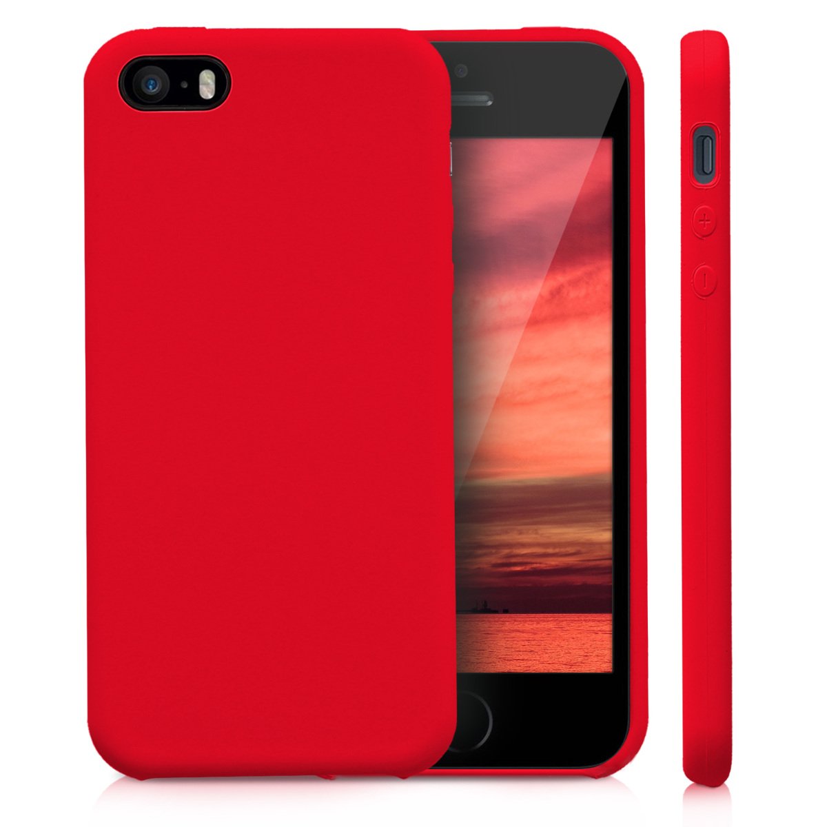 ONEFLOW Cover In TPU Per IPhone 5/5S/SE (2016) Effetto Alluminio Spazzolato, Rossa, Antishock - 4