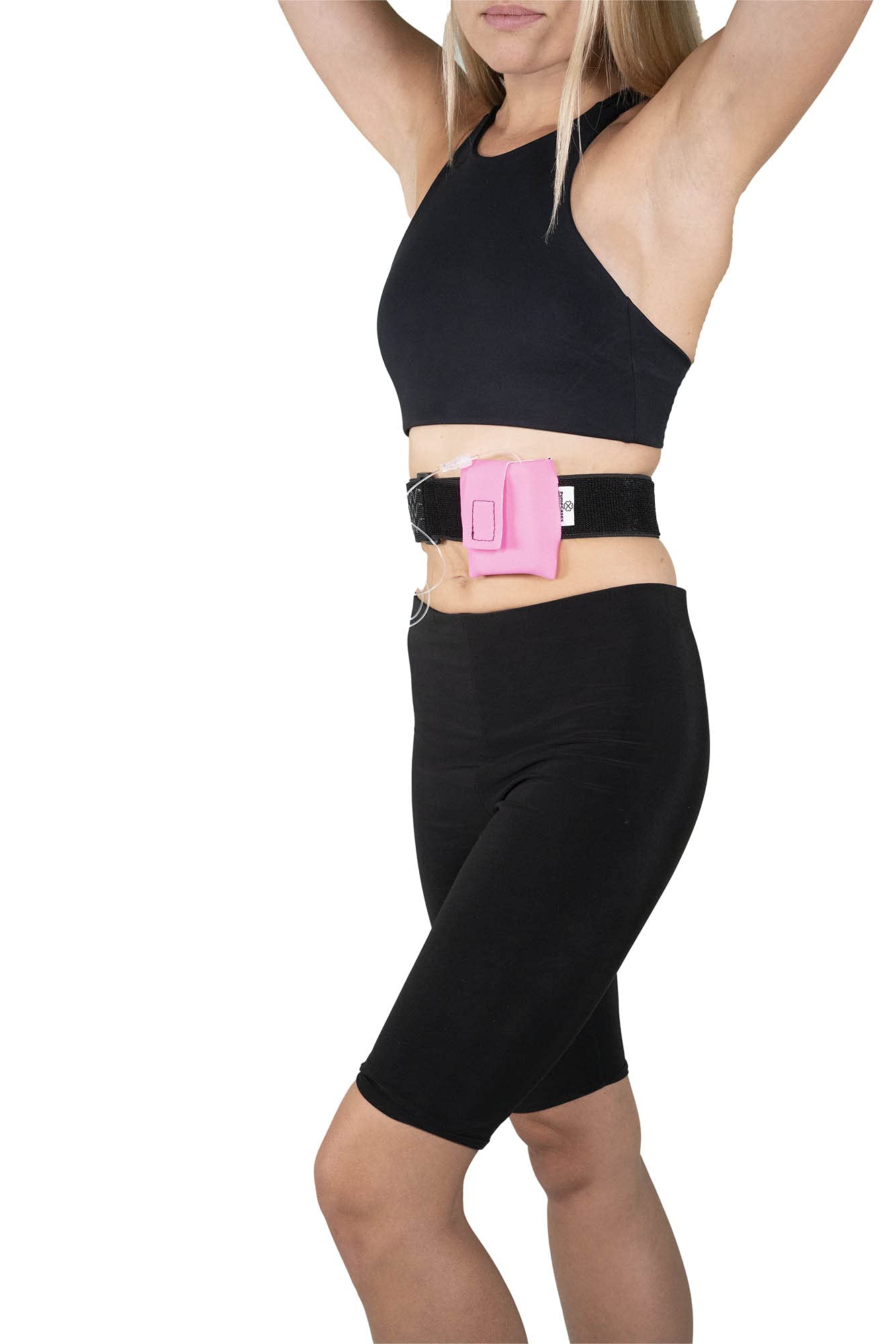 Pumpcases Pink Insulin Pump Holder – Diabetic Insulin Pump Stretch Belt – Waist Belt Insulin Pump Case – Pumpcases™ are Compatible with 780G – Assembled in The USA (Small)