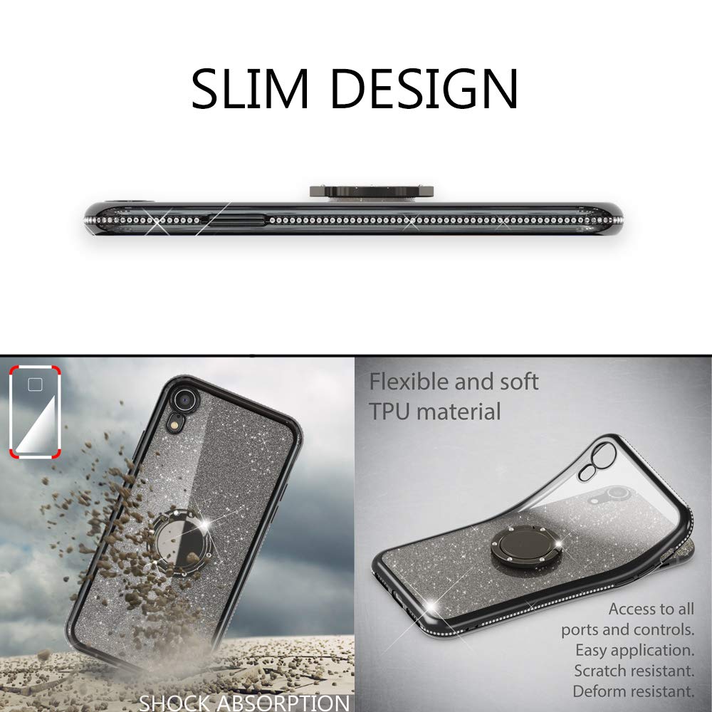 NALIA Glitter Cover compatibile con iPhone SE 2020/8 / 7 Custodia, Copertura Punti Sottile Silicone Protezione Telefono Cellulare, Copertura Resistente Slim Bling Case Brillantini, Colore:Gold Oro