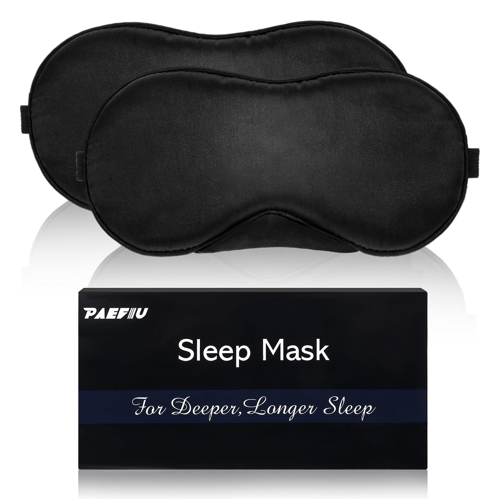 2 Antifaz para Dormir de Seda, Anti-luz Antifaz con Diadema Ajustable Unisex Tapa Ojos Mascara Dormir Suave y Transpirable para Siestas Viajes