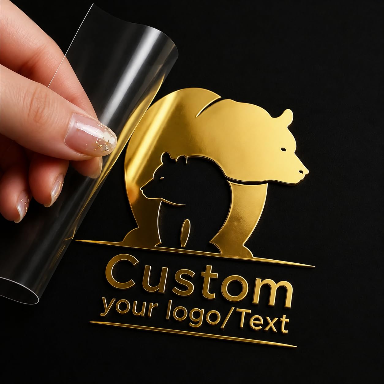 Adesivi personalizzati in lamina d'oro Etichette personalizzate con logo di | adesivi trasparenti per imballaggi aziendali, etichette impermeabili, etichette di prodotti, logo d'argento transfe