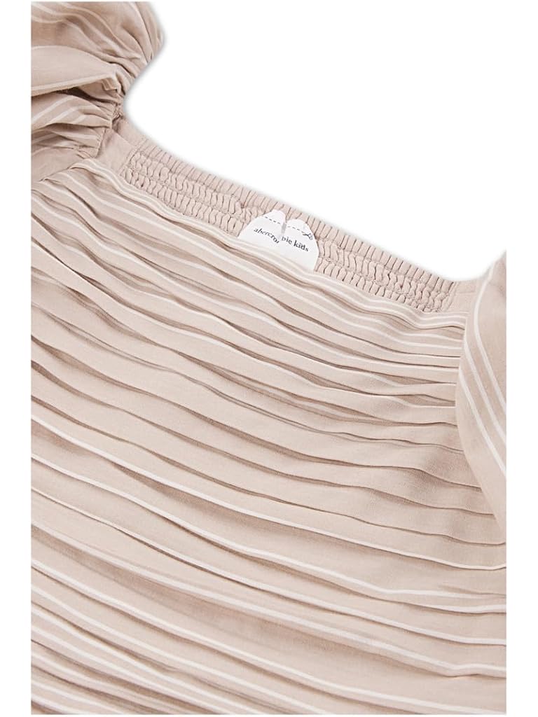 Taupe Abercrombie & Fitch Emerson Puff Sleeve Mini Dress (Big Kid)
