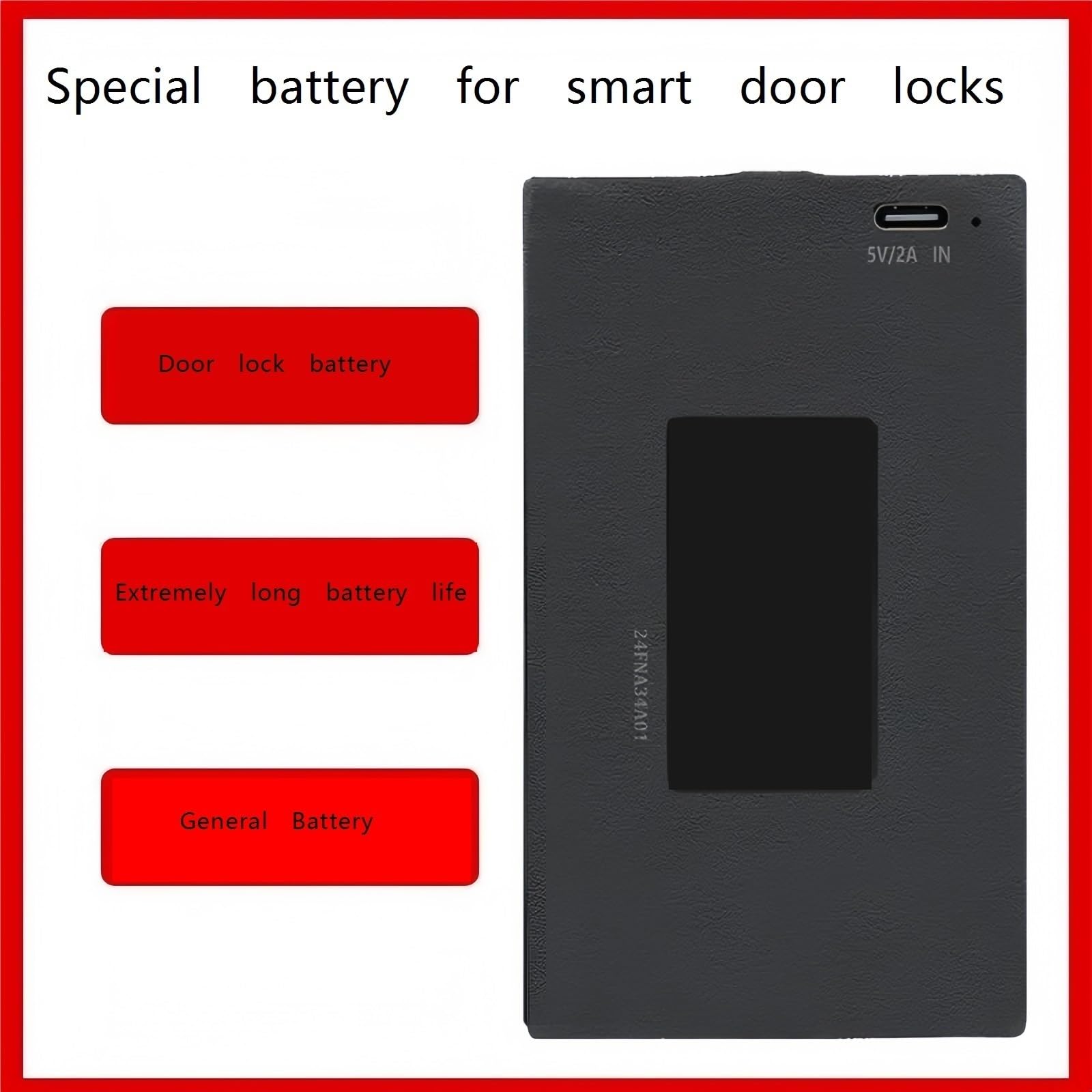 Batteria ricaricabile for blocco impronte digitali da 5000 mAh