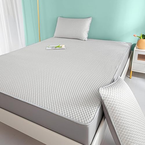 Miniatura 6 de Protector de colchón tamaño matrimonial, suave, transpirable, sábana bajera elástica ligera y silenciosa con bolsillo profundo, lavable, para el