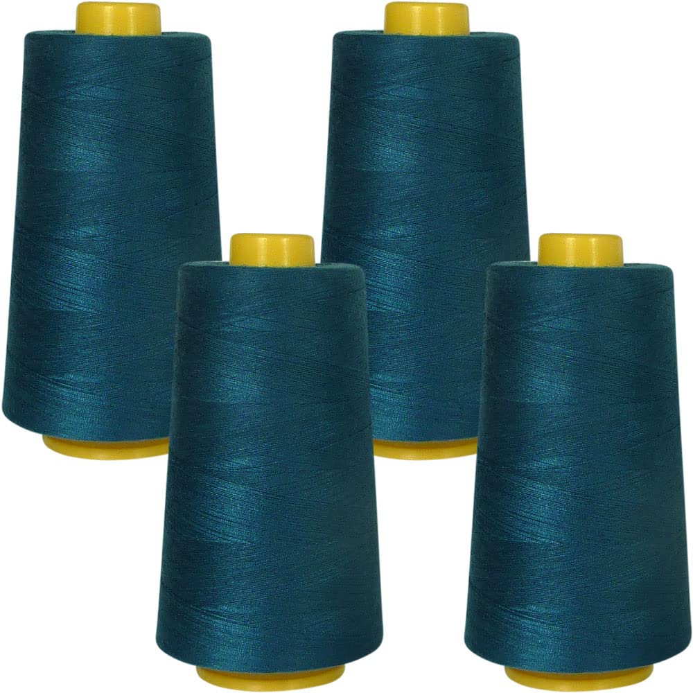 Superpunch Sewing Thread Polyester, 3000 Meters. SuperSew, Quilting, Serger Thread. (Pack of 4, Mountain Blue 542)