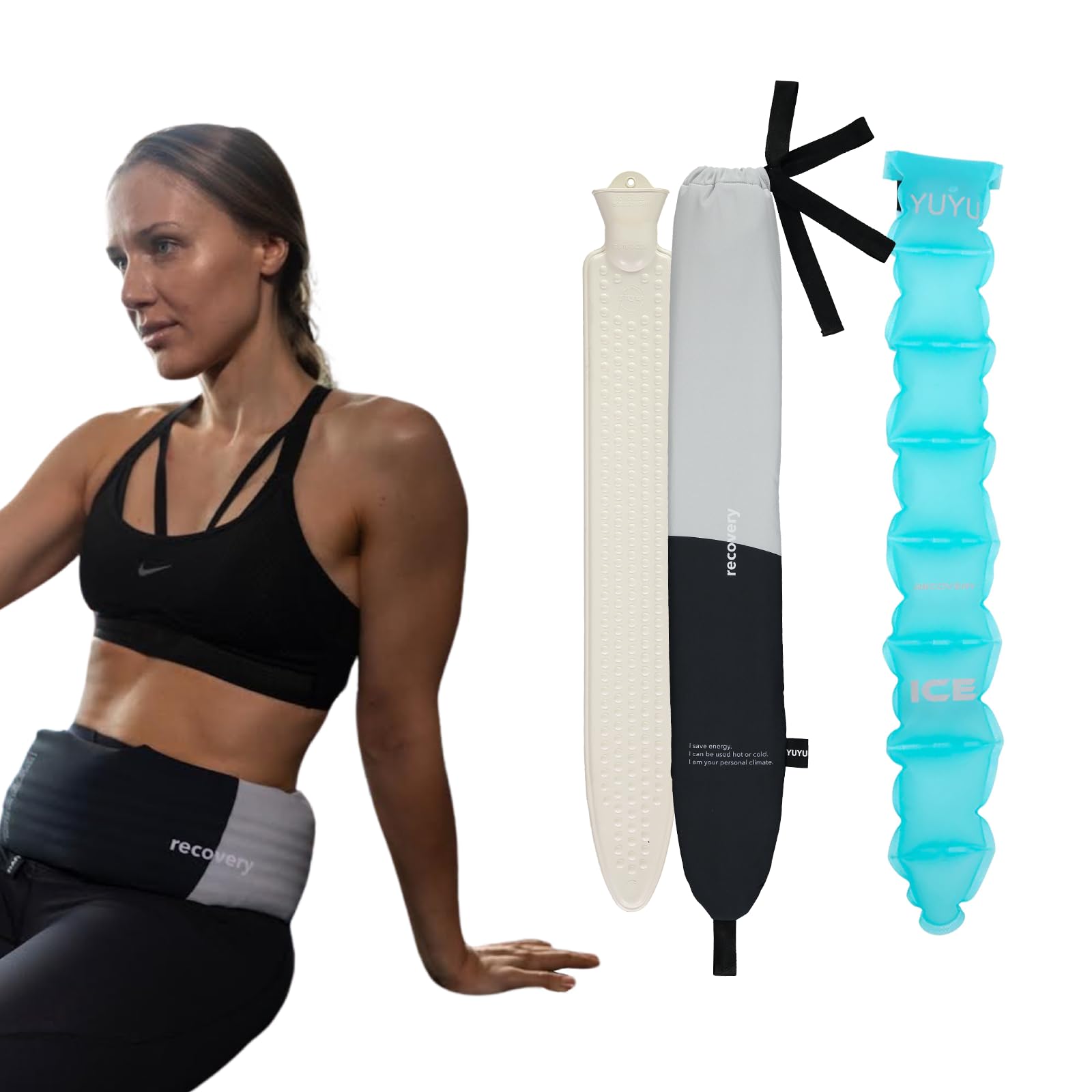 YUYU Bundle: On-The-Go Hot & Cold Pack Relief. Effectively eases Back, Shoulder, Knee, and Menstrual Pain. Long-Lasting Comfort. Includes Strap. 90cm. Fast UK Shipping.