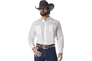 Wrangler Mens Sport Long Sleeve Pearl Snap Work Shirt