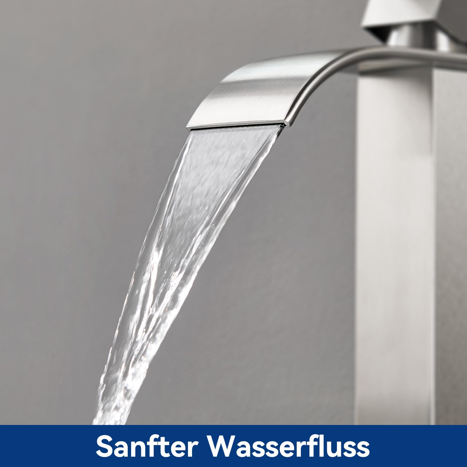 CECIPA Wasserhahn Bad, Waschtischarmatur Wasserfall für Badezimmer | Waschbecken Armaturen Mit Warm Und Kalt Wasser, Einhebelmischer Mischbatterie, Wasserauslaufhöhe 245 mm, Gebürstetes