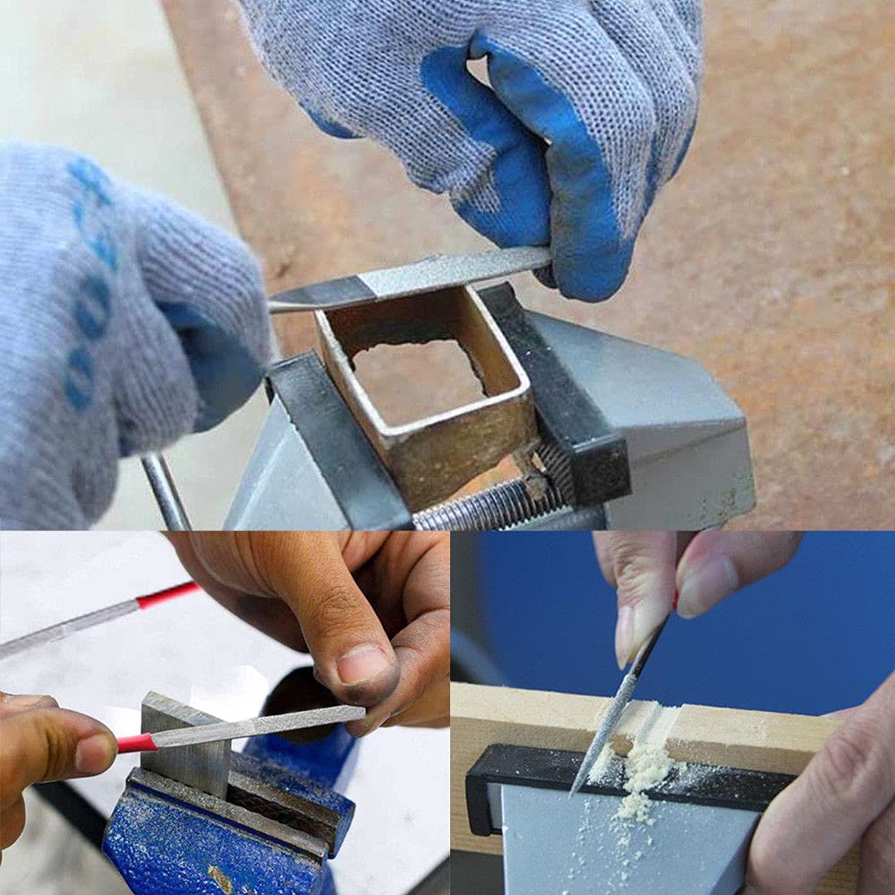 Set di 10 lime ad ago diamantate da 140 mm, mini lime diamantate con varie forme per metallo, vetro, pietra, legno, intaglio di gioielli