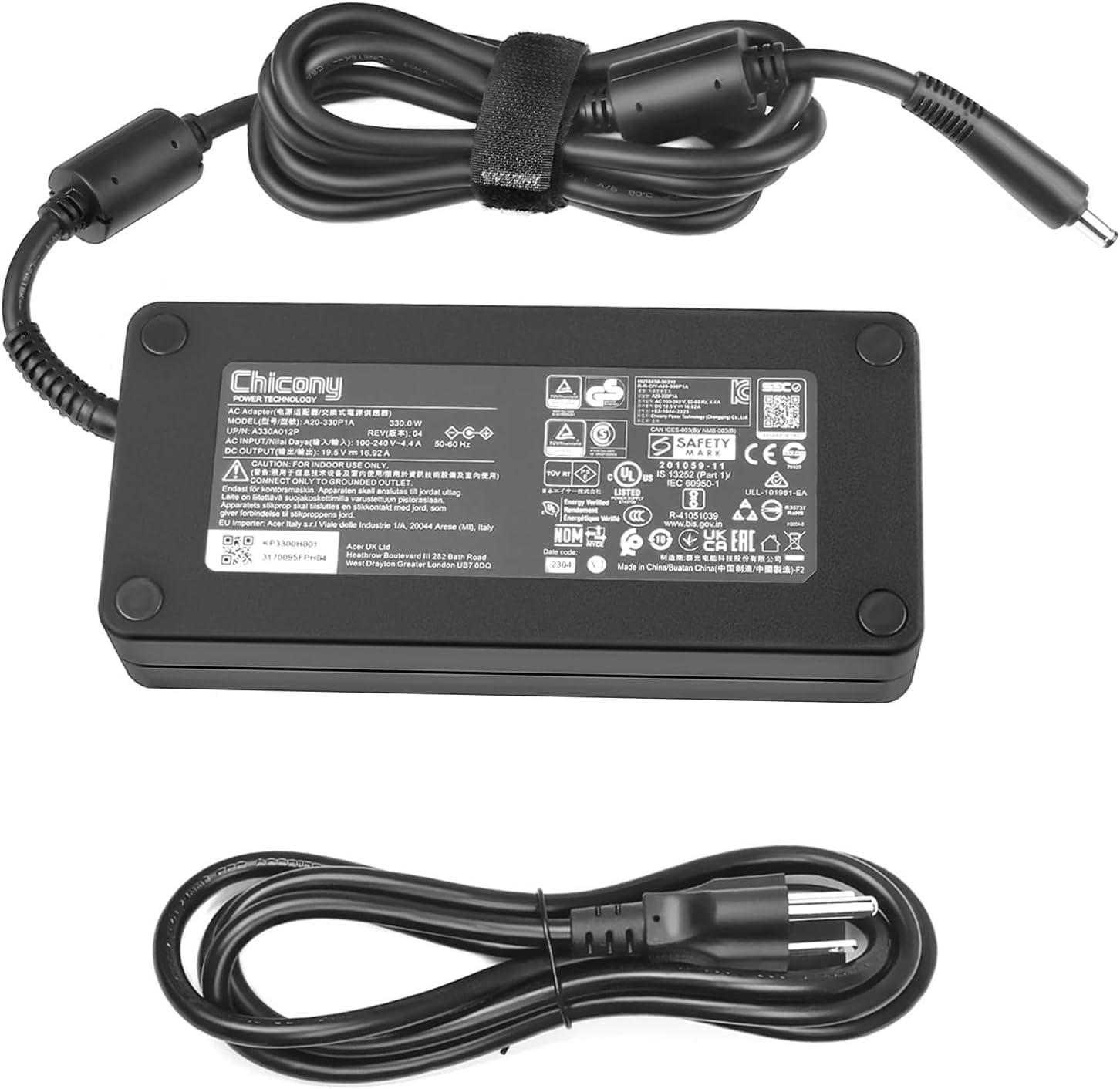 330W 230W AC Charger for Acer Nitro 16 17 5 AN515 AN517 Predator Helios 16 18 300 500 700 Triton 14 300 500 AN16-41 51 AN17-41 51 71 PH315-53 54 55 PH317-55 56 PT315-52 53 Laptop image 2 of 4 B0CNP9HQ99