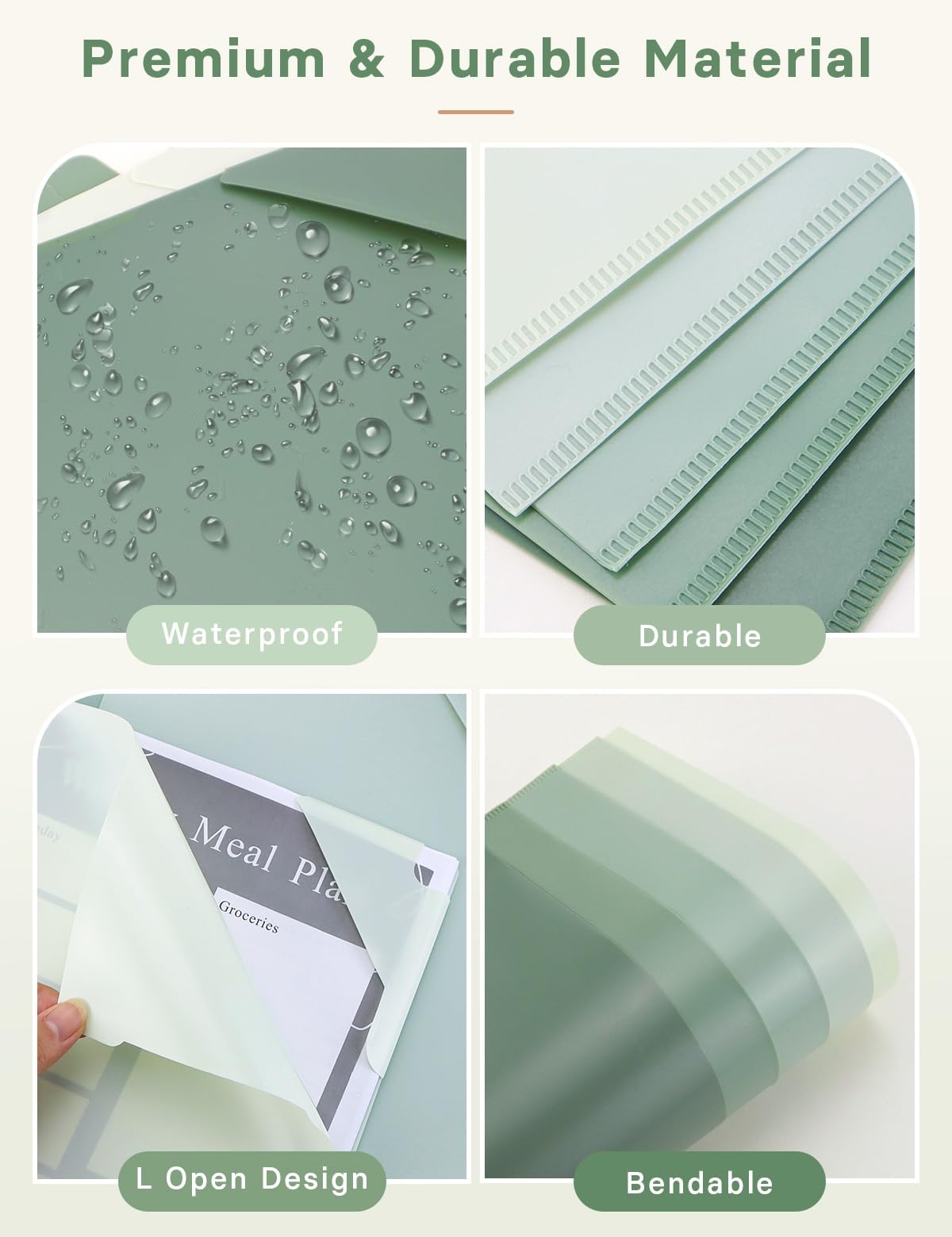Fundas de plástico para carpetas, bolsillos de plástico para proyectos de papel de 11.9 x 8.5 pulgadas, carpetas transparentes para documentos para suministros escolares y de oficina (paquete