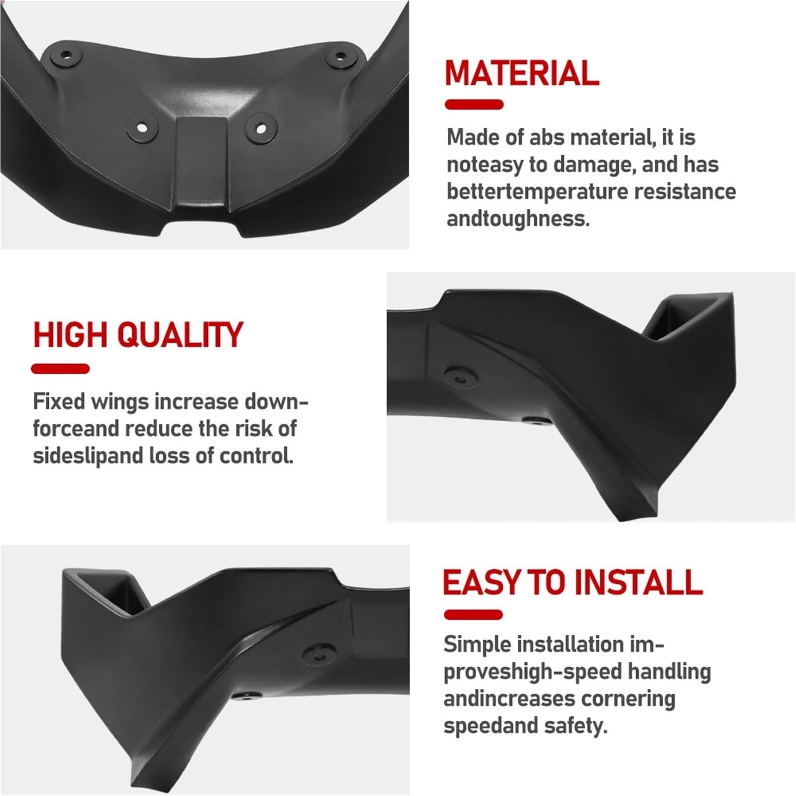 Front Bumper Splitter dachowy Pasuje do BMW S1000RR 2015-2018 Owiewka aerodynamiczna Winglety Motocyklowy przedni spojler Dolny Przednia warga