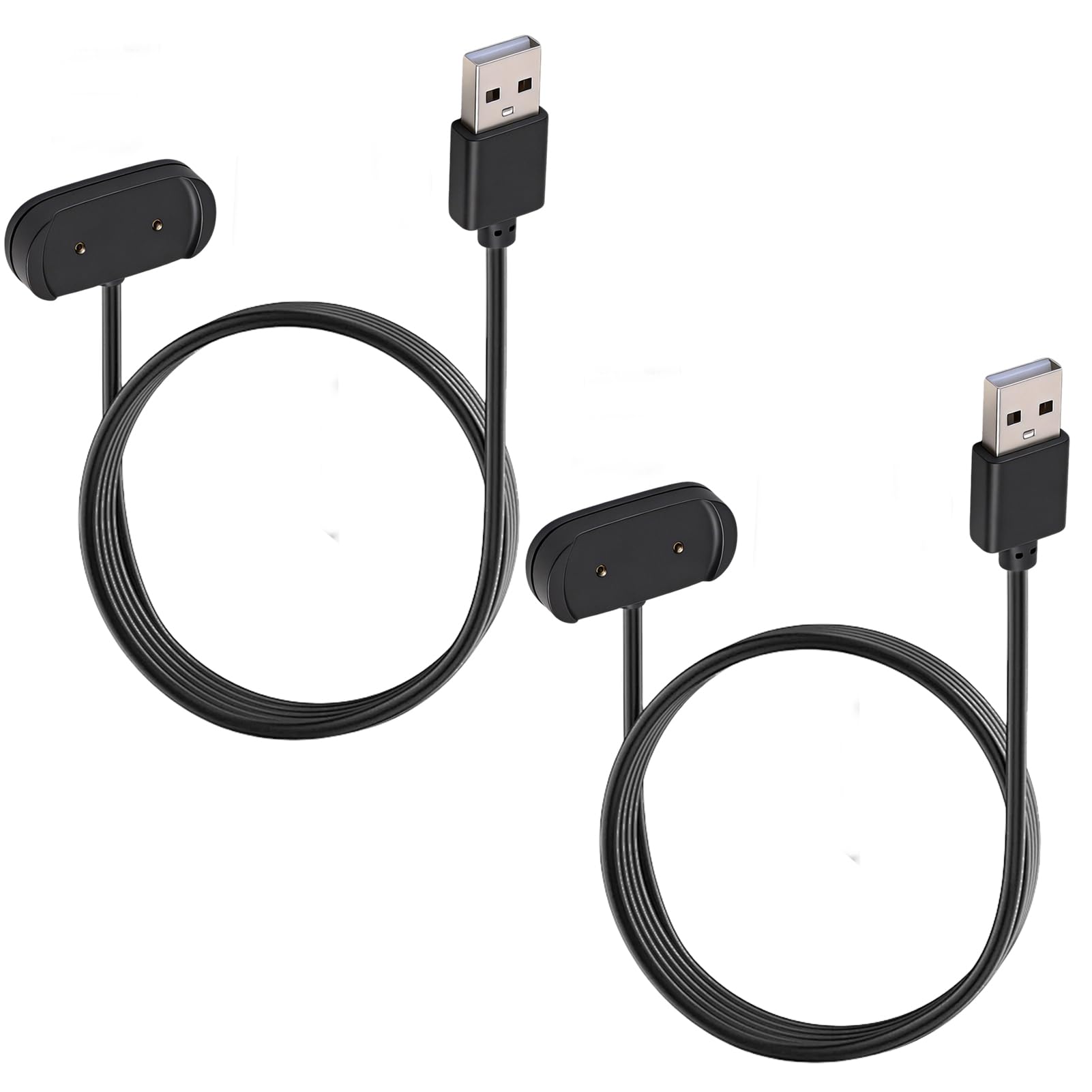 2 Stück Ladekabel, kompatibel mit Amazfit GTR 2 2e GTS 2 Mini 4 Mini Bip 3 5 U Pro Active Edge T Rex Pro USB Ladegerät Ersatz Kabel Adapter Schnellladung stabil (60 cm)