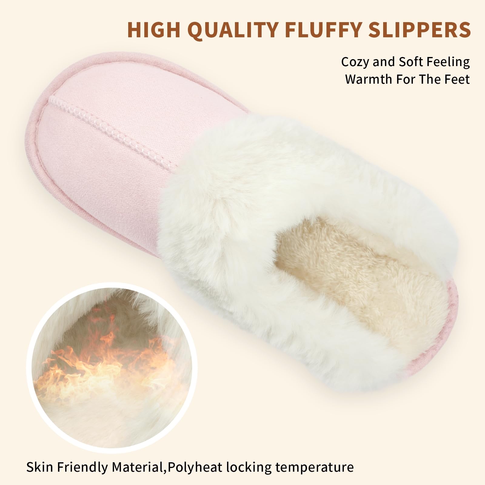 HILAX Pantofole Donna Uomo Invernali Peluche Ciabatte Casa Comode Pelose Inverno Scarpe di Cotone Morbida Slippers Winter Interne