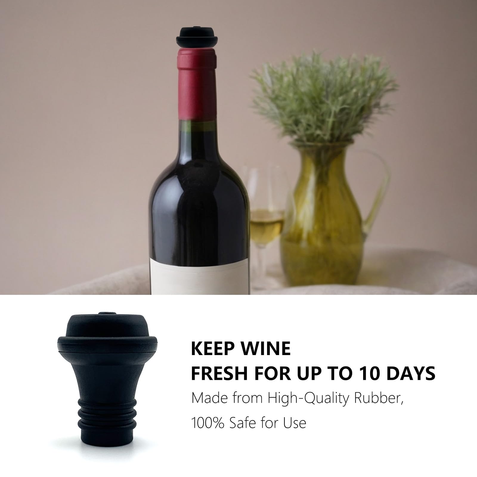 Bomba de vacío Wine Saver con 6 tapones, bomba de vino, protector de vino, tapones de champán, bomba de extracción de aire de vino, conservador de vino