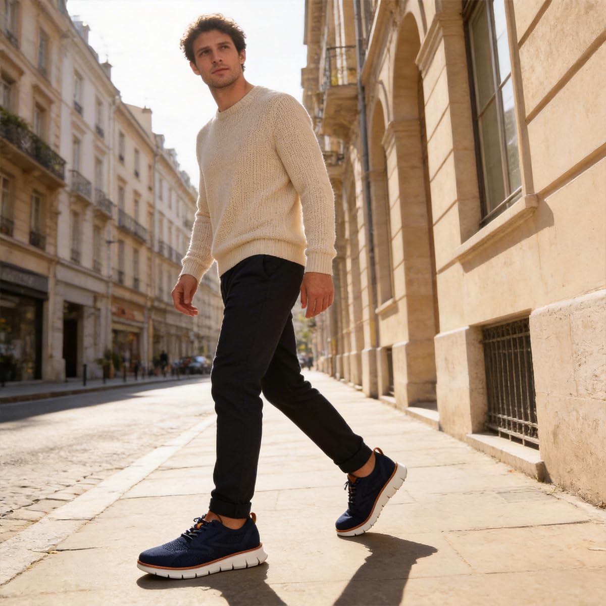 Wearbreeze - Scarpe da ginnastica Oxford da uomo, casual, leggere, con lacci, per lavoro, viaggi e spostamenti quotidiani