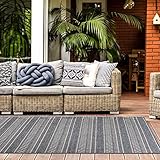 Rugshop Bohemian Stripes Indoor/Outdoor Area Rug 5' x 7' Blue