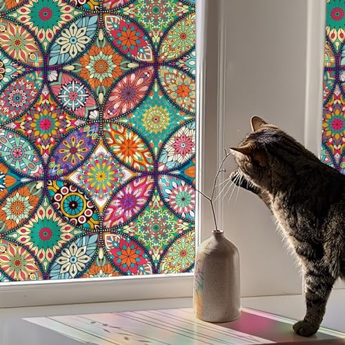 Stained Glass Window Film Privacy Decorative Tinting Film for Hom...