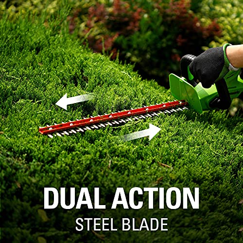 Greenworks 24V 22" Cordless Rotating Handle Hedge Trimmer, 1.5Ah USB Battery and Charger Included by Greenworks - Image 5