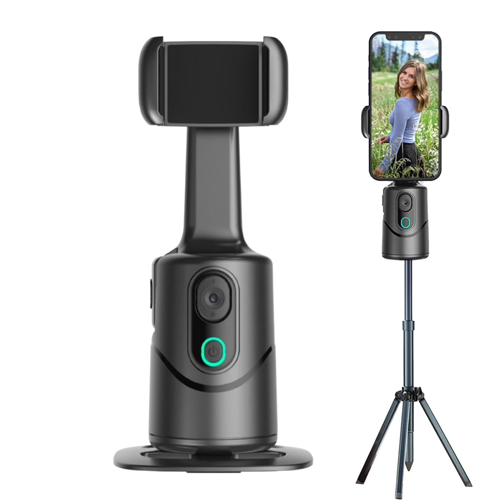 Stabilizzatore per smartphone con tracciamento intelligente, rotazione a 360°, stabilizzatore selfie per cellulare, riconoscimento facciale a 3 assi, per viaggi, utenti social media, jogging
