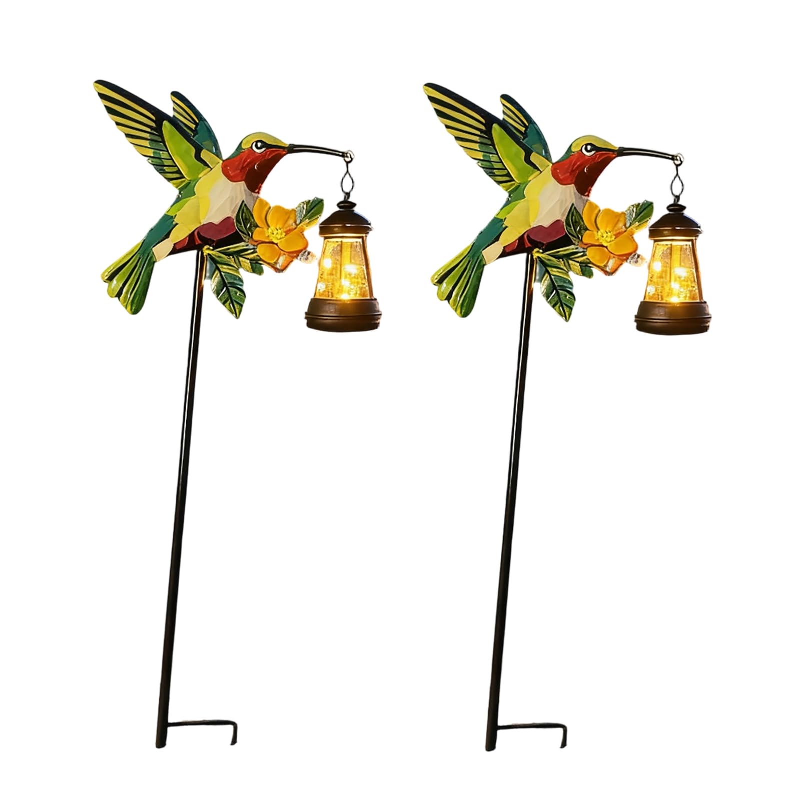 ZhzeYun Solar Garden Outdoor Statues Kingfisher Light – Solar-Powered Kingfisher Lantern with Stake, Garden Ornament for Yard Patio Walkway Courtyard, Outdoor Landscaping Decor B 2pcs