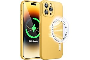 JETech Magnetic Silicone Case for iPhone 14 Pro Max with Note Sunglow