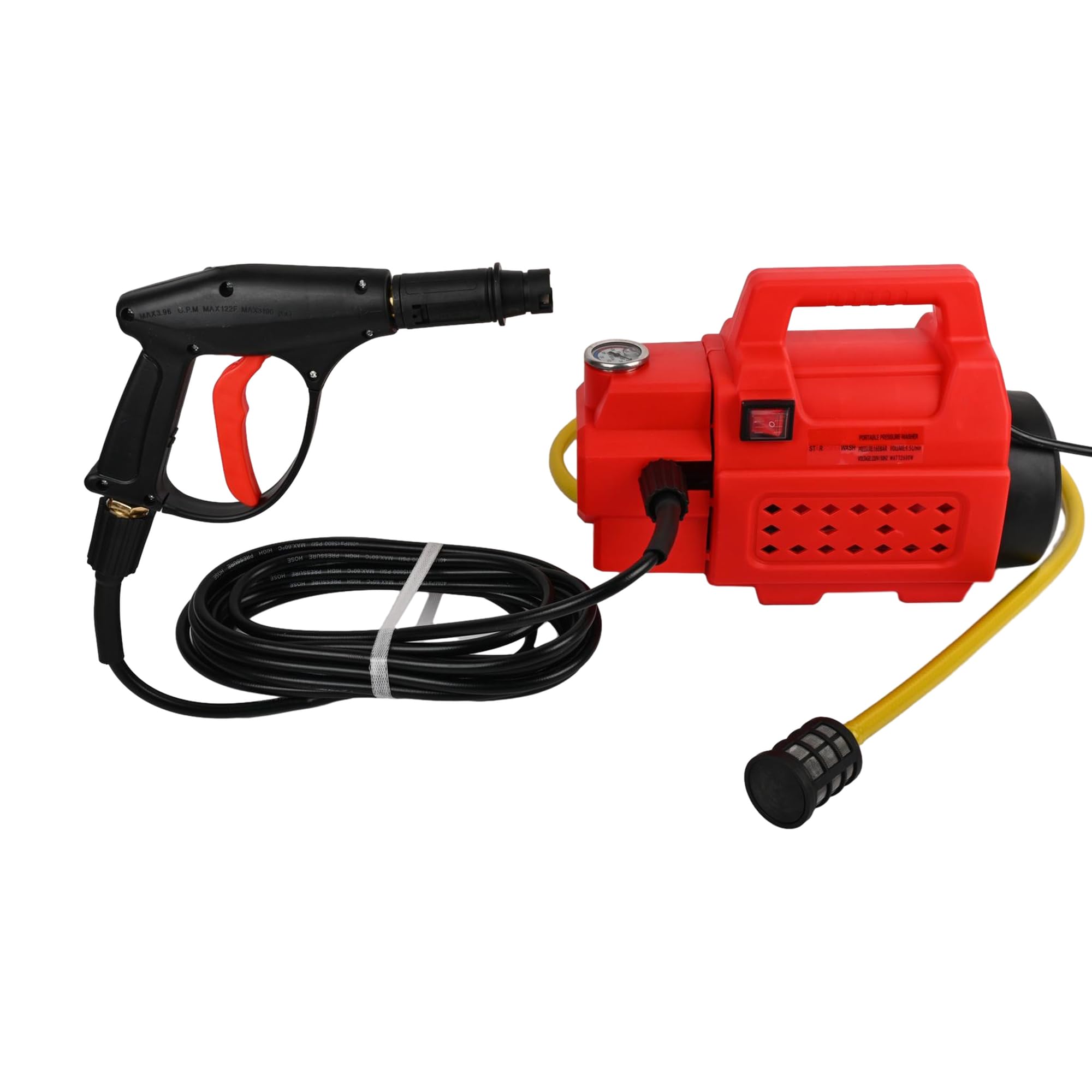 HYCO Label Star Power Electric Pressure Washer, 2600W High Power Car Cleaner, 160-220 Bar, 9.5L/Min Flow Rate, 10M Hose Length, Black and Red-image-20