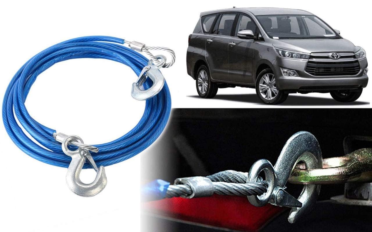 HAPYSA 1 PC Heavy Duty Car Towing Cable with Hooks - 12mm Car Tow Cable 4 Miter Long 7 Ton Capacity Towing Super Strong Emergency Heavy Duty Wire Rope Accessories for Tow, Truck Wrecker (Blue)-image-35