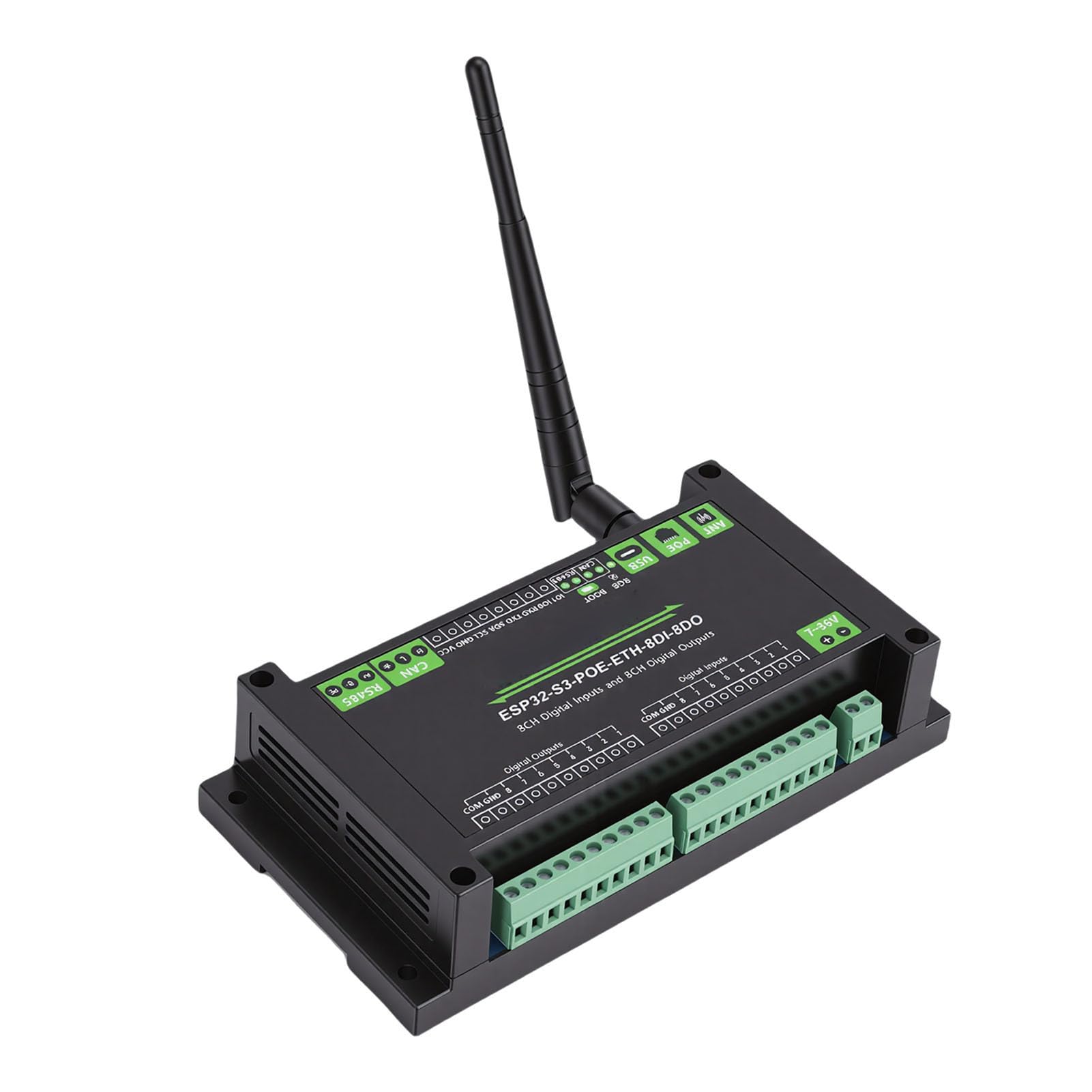 Annadue Supporto Scheda di Controllo Industriale per S3 Scheda di Sviluppo di Circuiti di Protezione di Isolamento Multiplo WiFi Bluetooth a 8 Ingresso Uscita Digitale 2,4 GHz